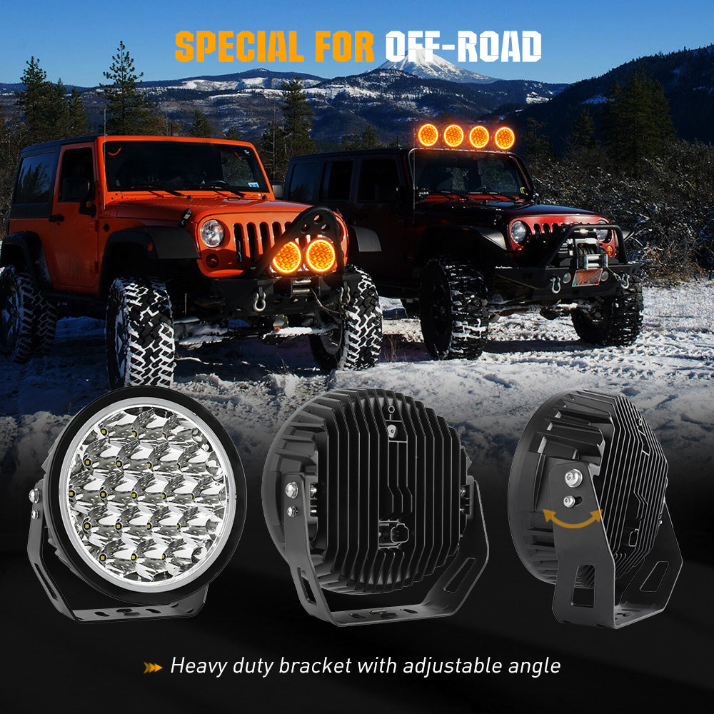 Foco 9 pulgadas par + ramal eléctrico + tapa