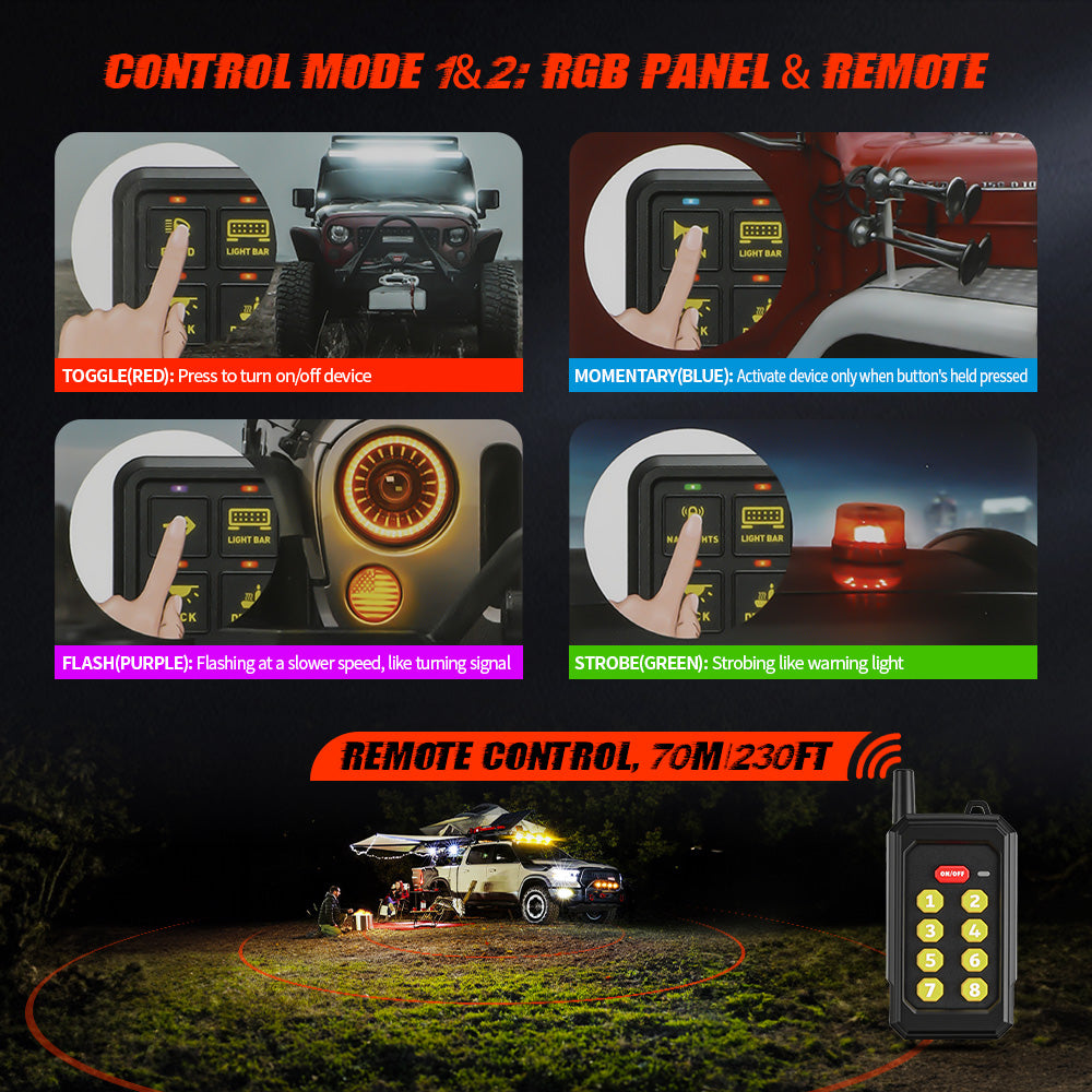 Botonera 8 teclas con control inalámbrico